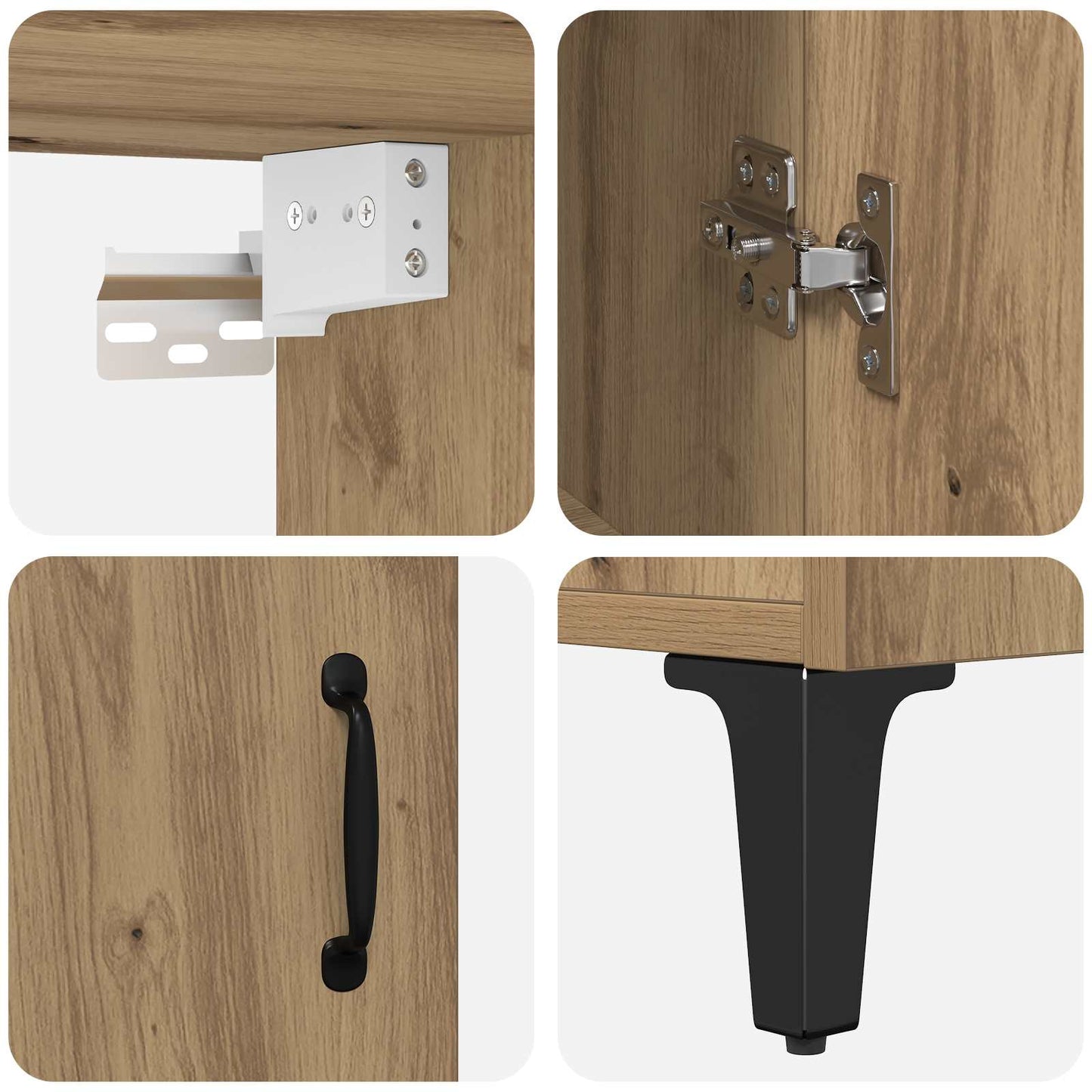 vidaXL Highboard 2 pcs Artisan Oak Engineered Wood