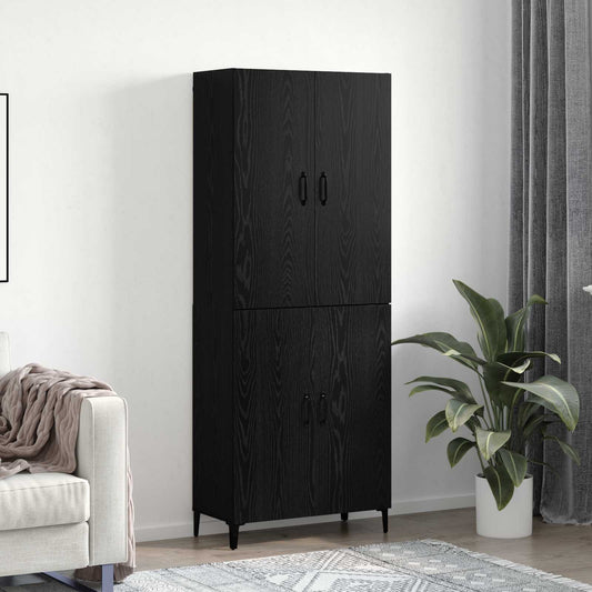 vidaXL Highboard 2 pcs Black Oak 69.5 x 34 x 180 cm Engineered Wood