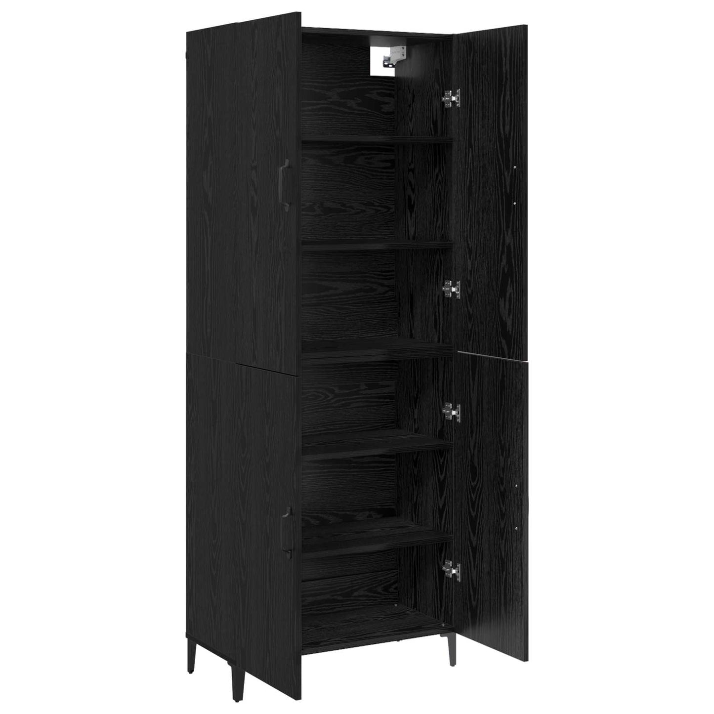 vidaXL Highboard 2 pcs Black Oak Engineered Wood