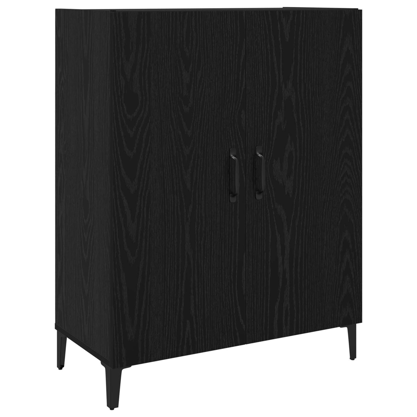 vidaXL Highboard 2 pcs Black Oak Engineered Wood