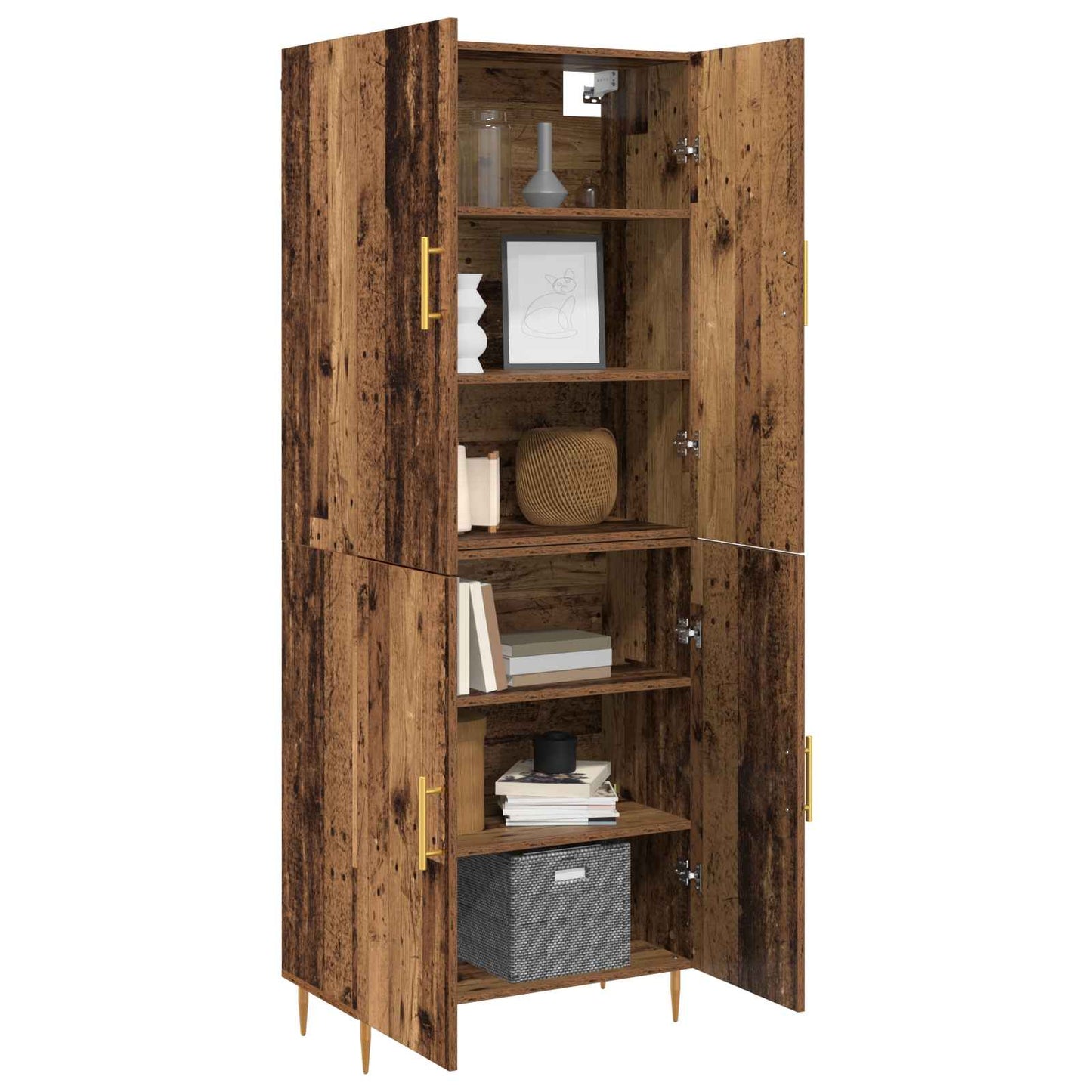 vidaXL Highboard Old wood 69.5 x 34 x 180 cm Engineered Wood