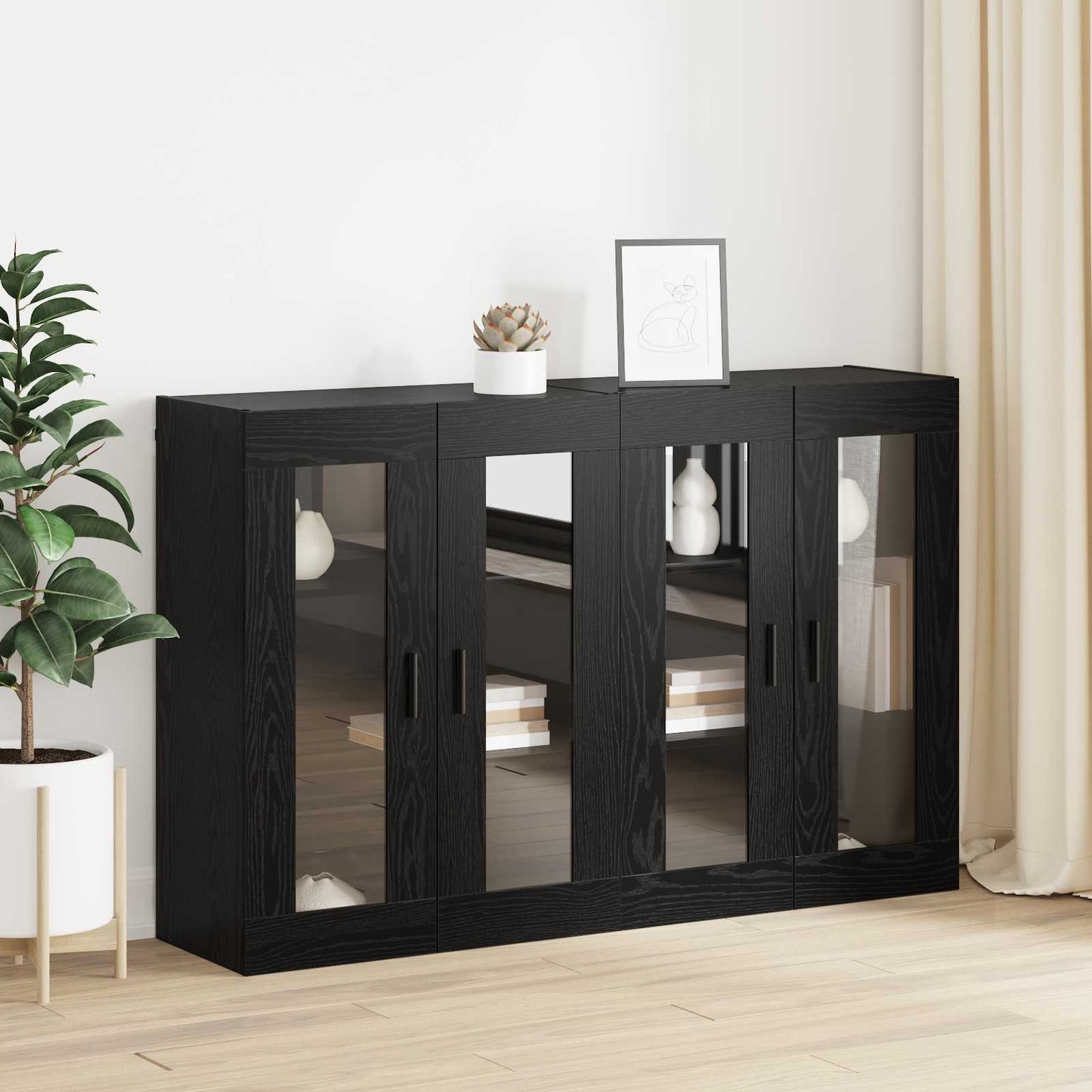 vidaXL Wall Mounted Cabinets 2 pcs Black oak 69.5 x 34 x 90 cm