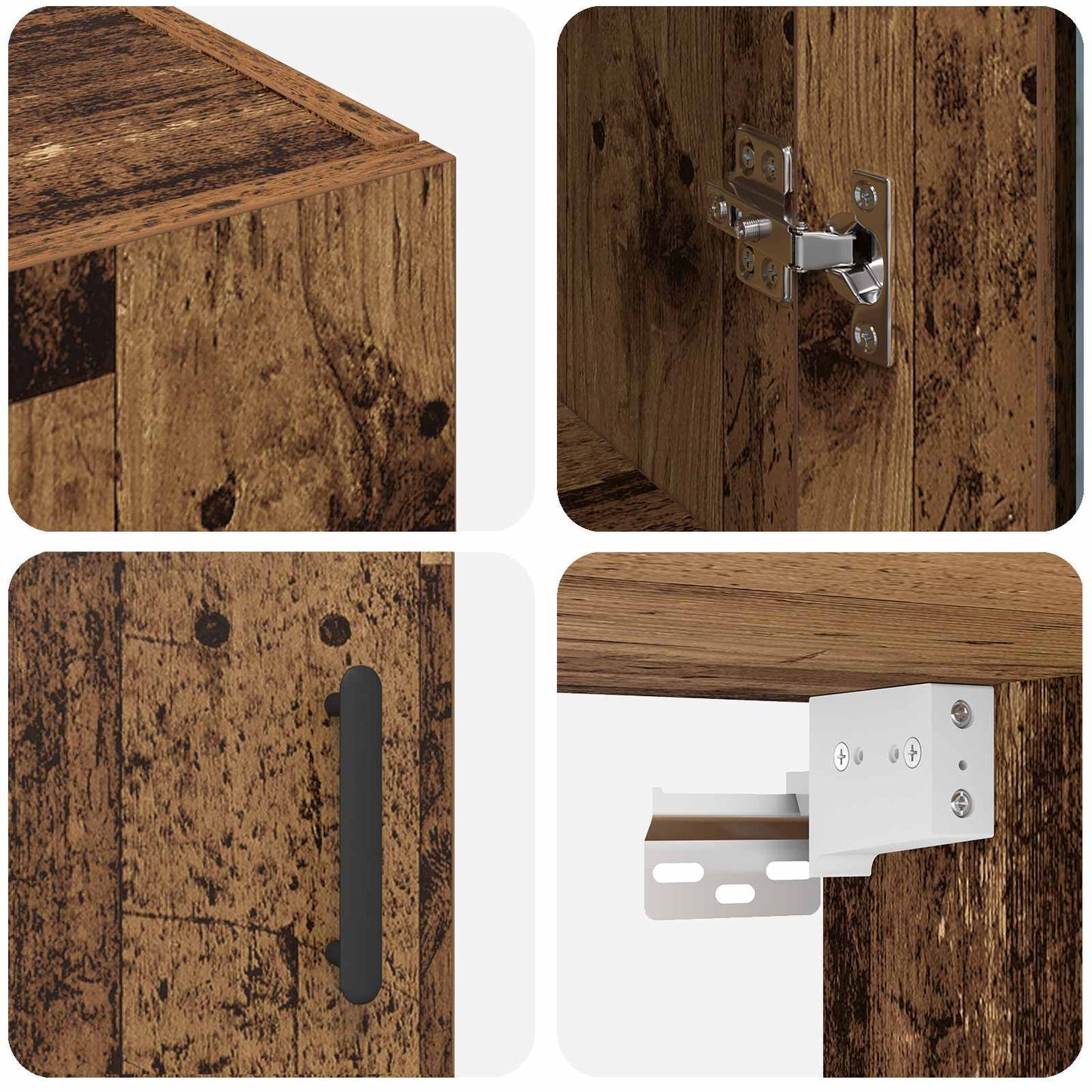 vidaXL Wall Mounted Cabinets 2 pcs Old wood 69.5 x 34 x 90 cm