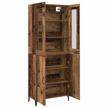 vidaXL Highboard 2 pcs Old wood Engineered Wood