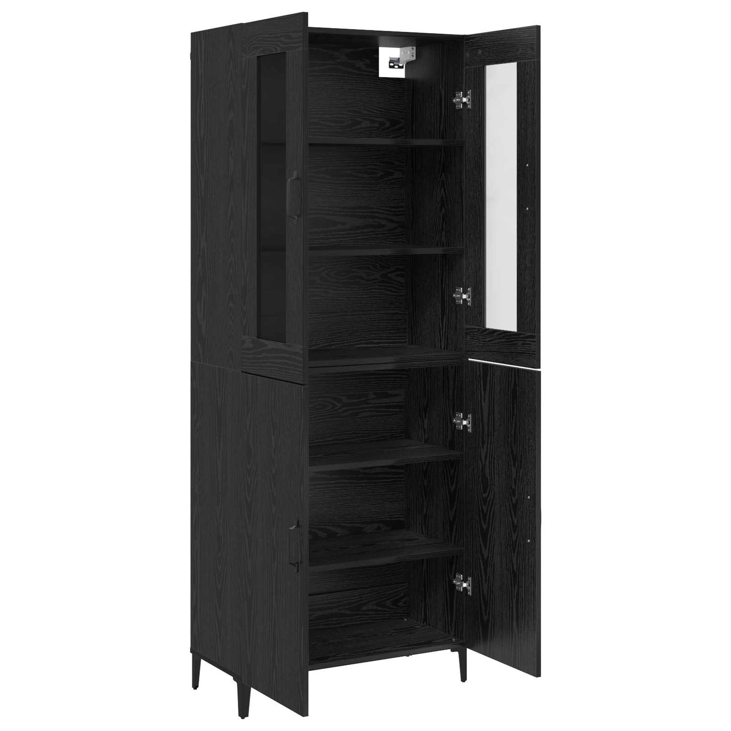 vidaXL Highboard 2 pcs Black Oak Engineered Wood
