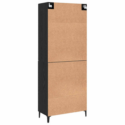 vidaXL Highboard 2 pcs Black Oak Engineered Wood