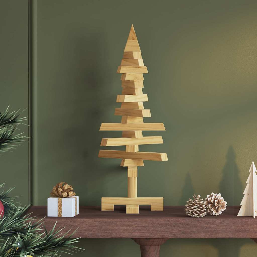 vidaXL Wooden Christmas Tree with Stand Brown 60 cm Solid pine wood