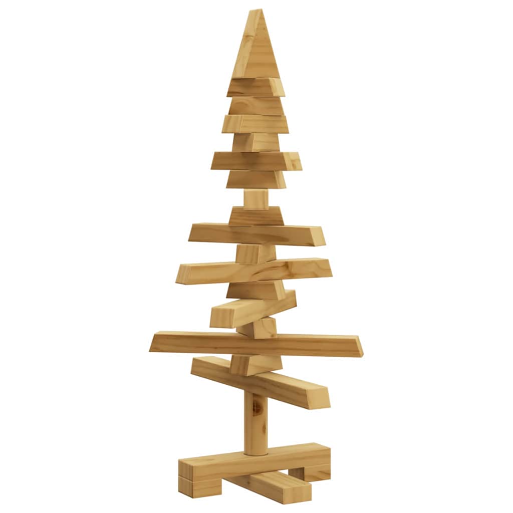 vidaXL Wooden Christmas Tree with Stand Brown 60 cm Solid pine wood