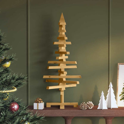 vidaXL Wooden Christmas Tree with Stand Brown 90 cm Solid pine wood