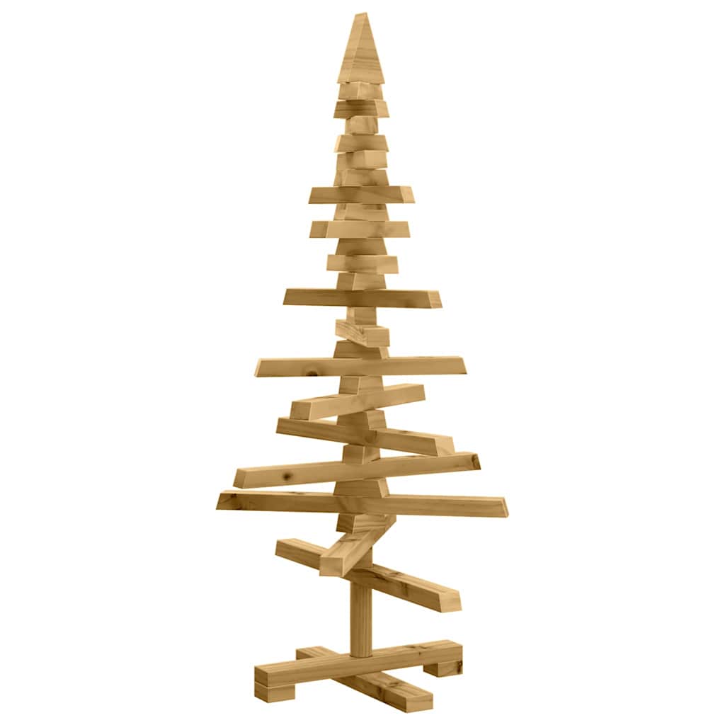 vidaXL Wooden Christmas Tree with Stand Brown 90 cm Solid pine wood