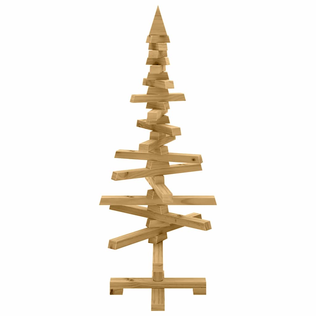 vidaXL Wooden Christmas Tree with Stand Brown 90 cm Solid pine wood