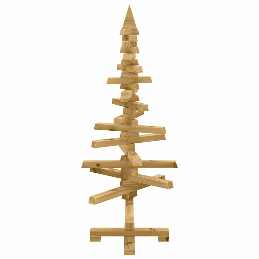 vidaXL Wooden Christmas Tree with Stand Brown 90 cm Solid pine wood
