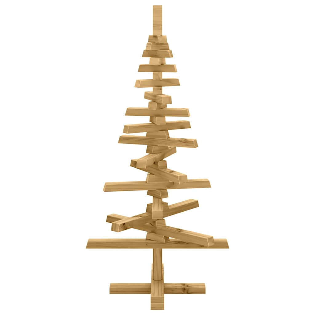 vidaXL Wooden Christmas Tree with Stand Brown 90 cm Solid pine wood