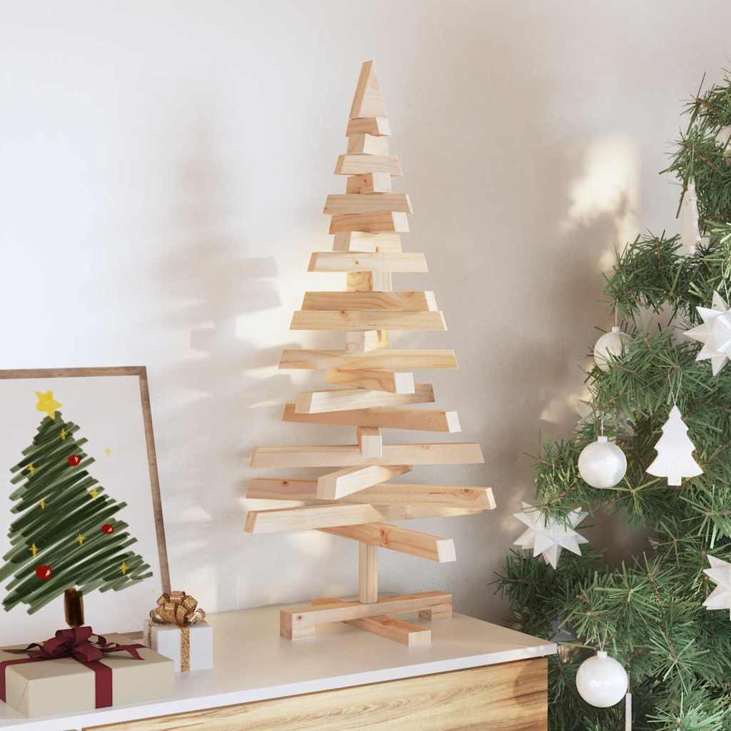 vidaXL Christmas Trees KOTKA 90 cm Solid Pine Wood Natural