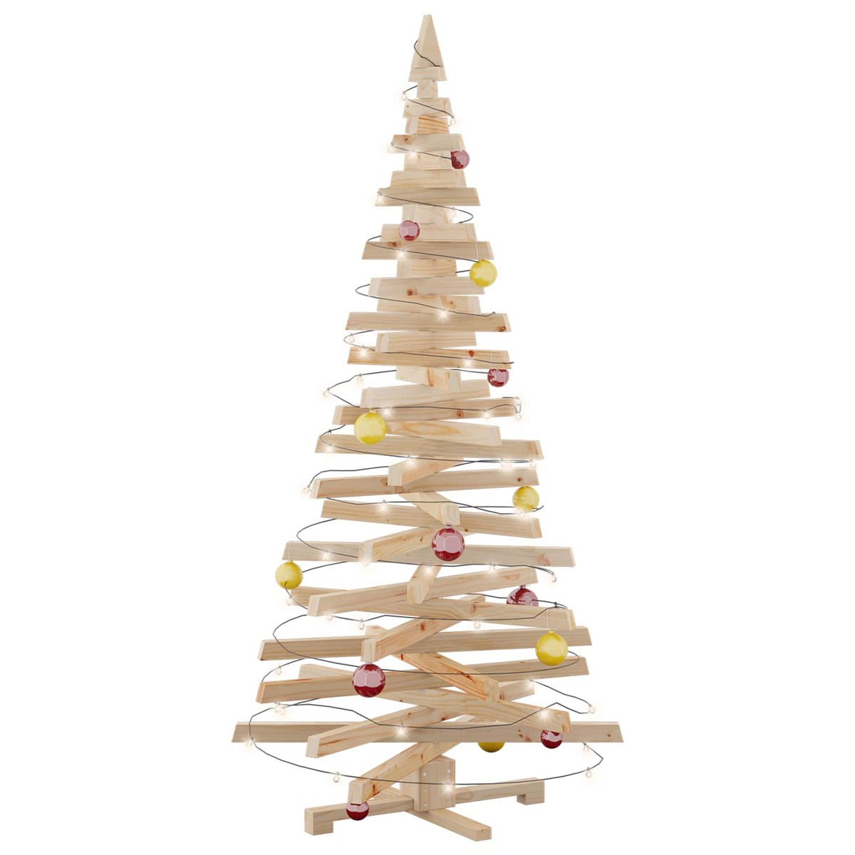 vidaXL Christmas Trees with Stand Natural 180 cm Solid pine wood