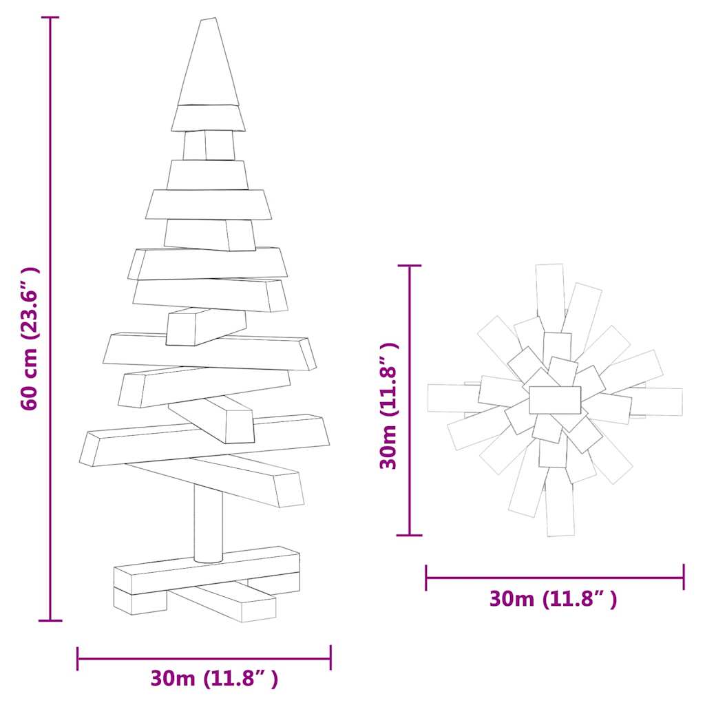 vidaXL Christmas Trees with Stand Brown 60 cm Solid pine wood