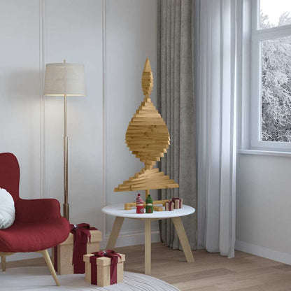vidaXL Christmas Trees with Stand Brown 120 cm Solid pine wood
