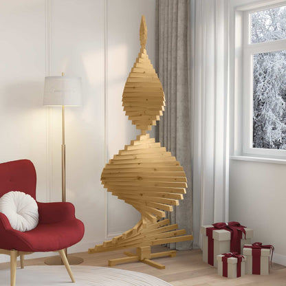 vidaXL Christmas Trees with Stand Brown 210 cm Solid pine wood