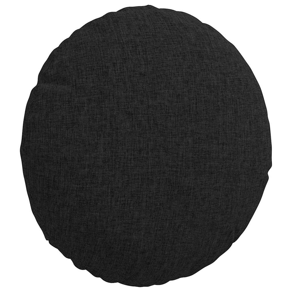 vidaXL Seat Cushions 2 pcs Black Ø30 x 13 cm Fabric