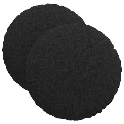 vidaXL Seat Cushions 2 pcs Black Ø40 x 13 cm Fabric