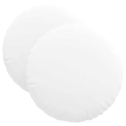 vidaXL Seat Cushions 2 pcs White Ø40 x 13 cm Fabric