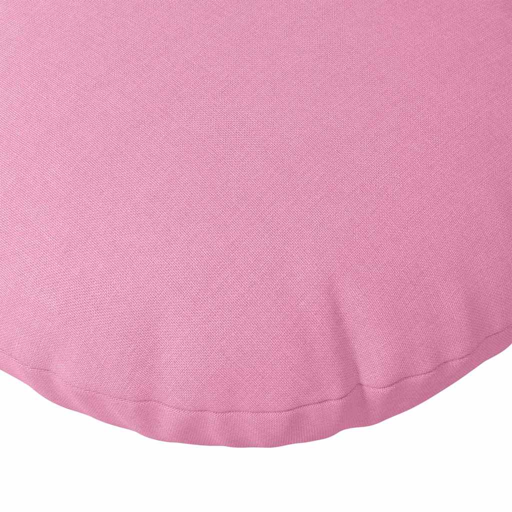 vidaXL Seat Cushions 2 pcs Pink Ø50 x 19 cm Fabric