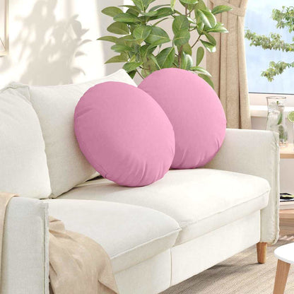 vidaXL Seat Cushions 2 pcs Pink Ø50 x 19 cm Fabric