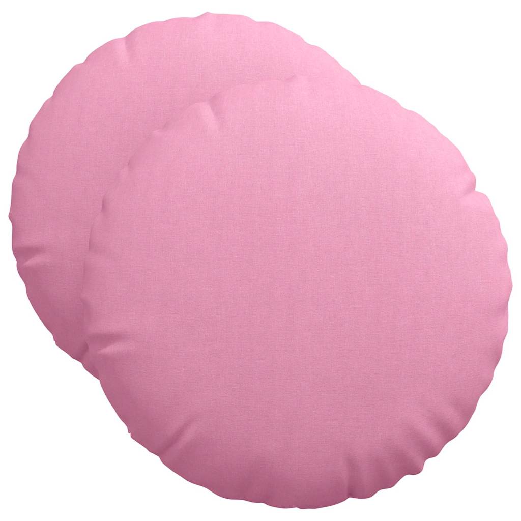 vidaXL Seat Cushions 2 pcs Pink Ø50 x 19 cm Fabric