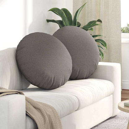 vidaXL Seat Cushions 2 pcs Taupe Ø60 x 21 cm Fabric