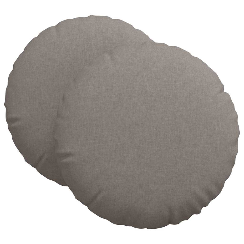 vidaXL Seat Cushions 2 pcs Taupe Ø60 x 21 cm Fabric