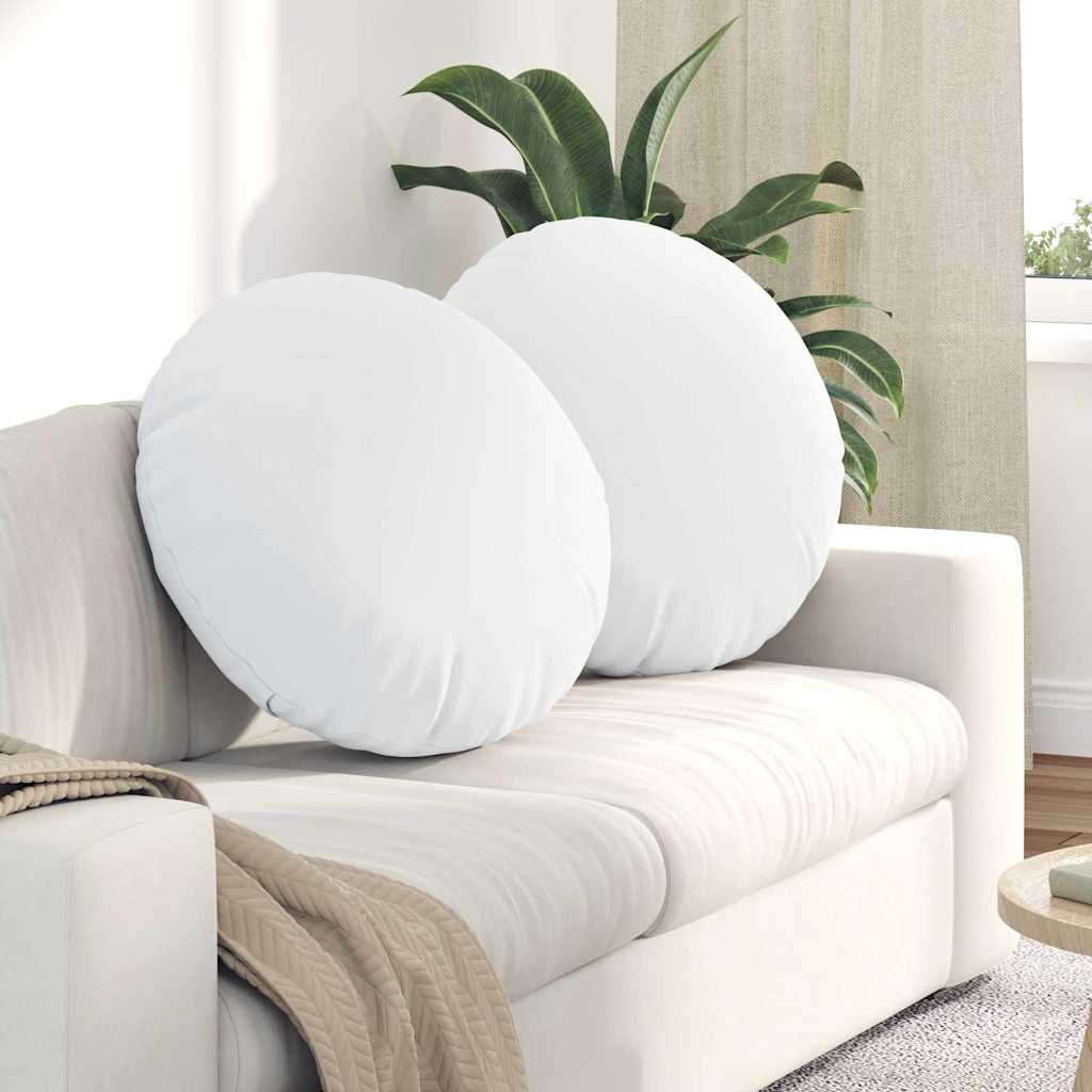vidaXL Seat Cushions 2 pcs White Ø60 x 21 cm Fabric