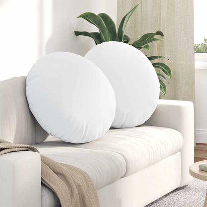 vidaXL Seat Cushions 2 pcs White Ø60 x 21 cm Fabric