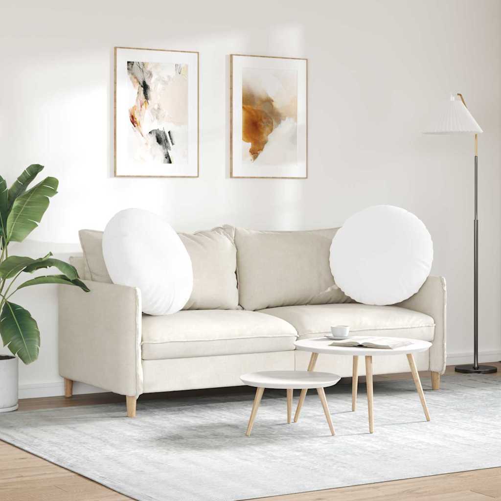 vidaXL Seat Cushions 2 pcs White Ø60 x 21 cm Fabric