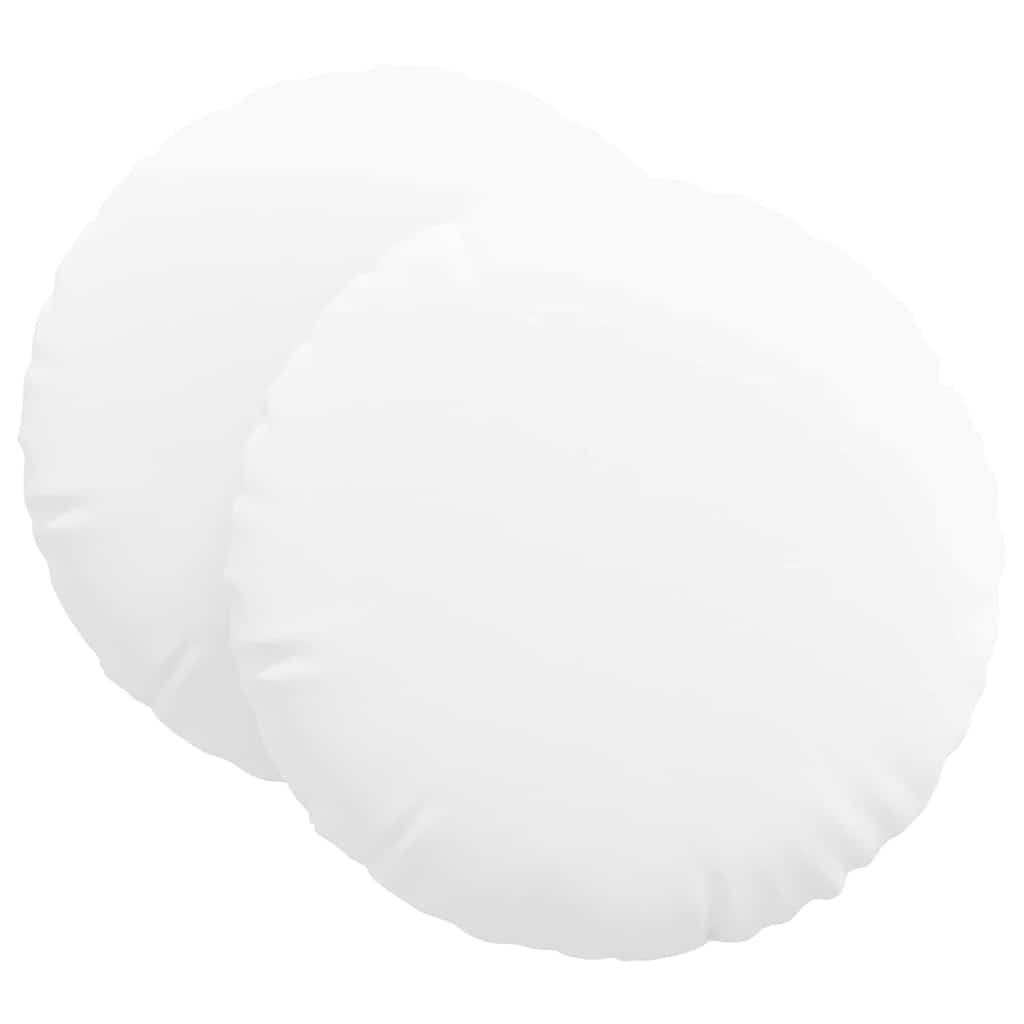 vidaXL Seat Cushions 2 pcs White Ø60 x 21 cm Fabric