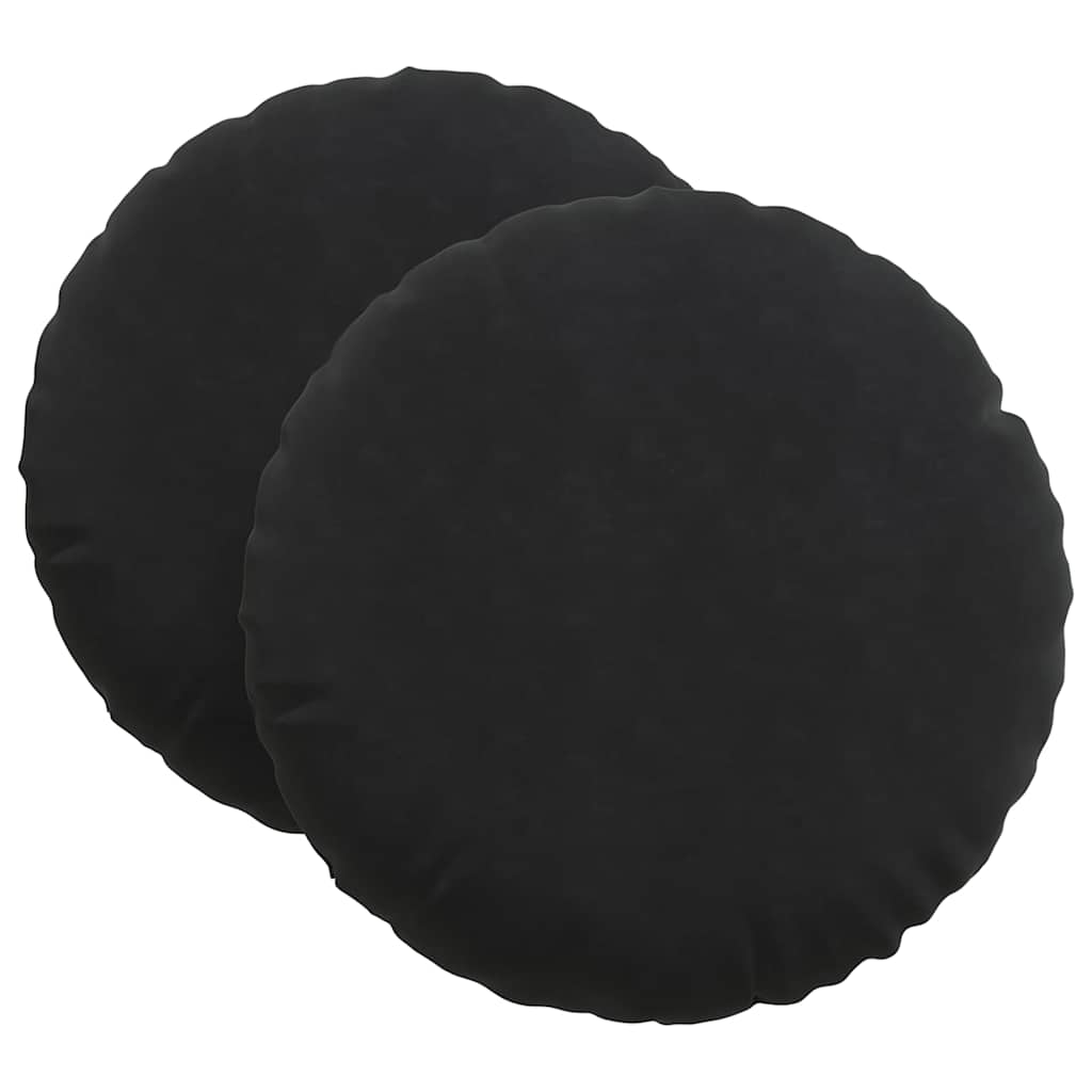 vidaXL Seat Cushions 2 pcs Black Ø80 x 29 cm Velvet
