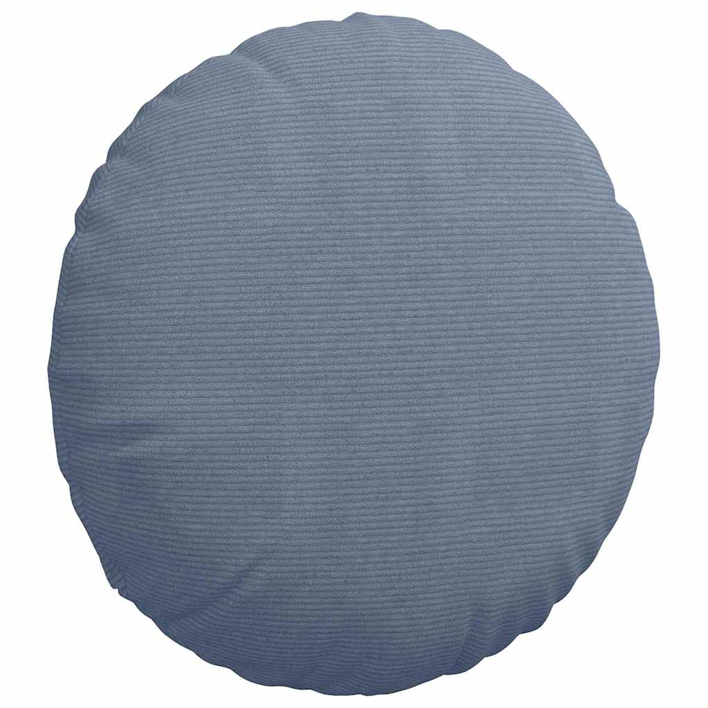 vidaXL Seat Cushions 2 pcs Blue Ø 80 cm Corduroy Fabric