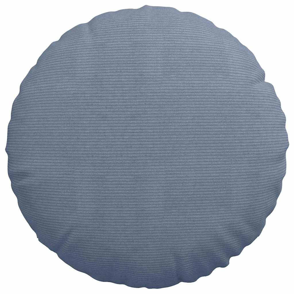 vidaXL Seat Cushions 2 pcs Blue Ø 80 cm Corduroy Fabric