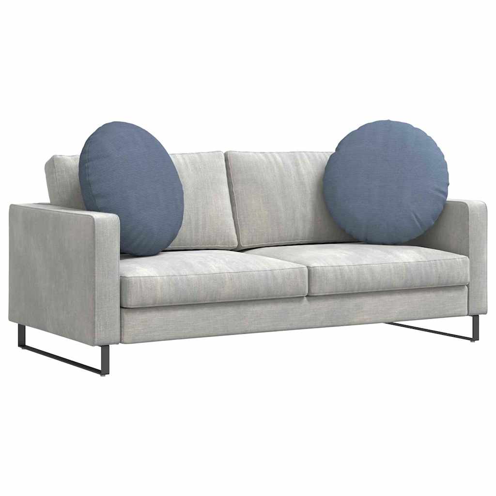 vidaXL Seat Cushions 2 pcs Blue Ø 80 cm Corduroy Fabric