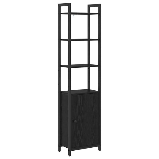 vidaXL Book Cabinet 6-Tier 40 x 24 x 161 cm Engineered Wood Black Oak