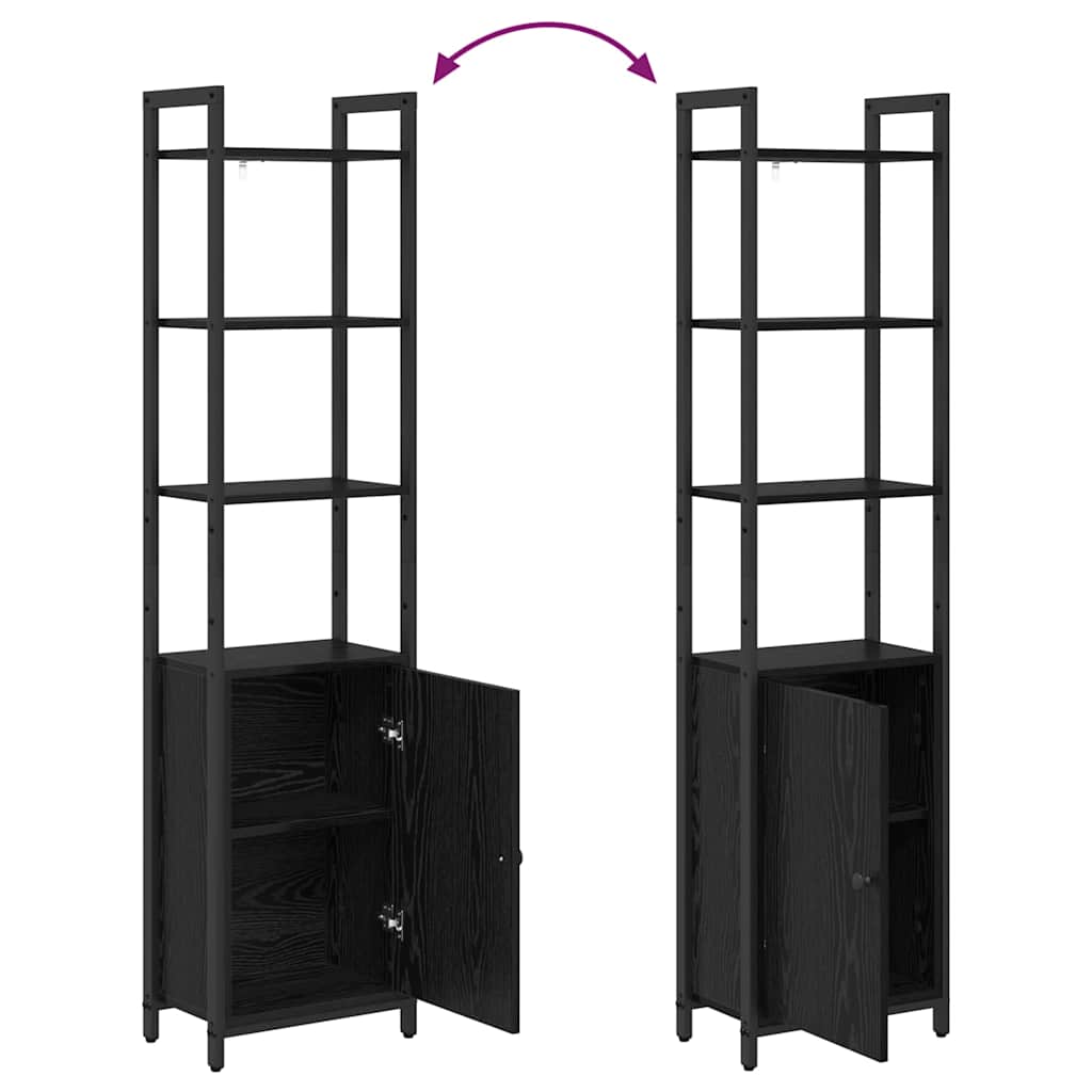 vidaXL Book Cabinet Black Oak 40 x 24 x 161 cm Engineered Wood