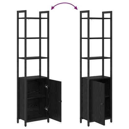 vidaXL Book Cabinet Black Oak 40 x 24 x 161 cm Engineered Wood