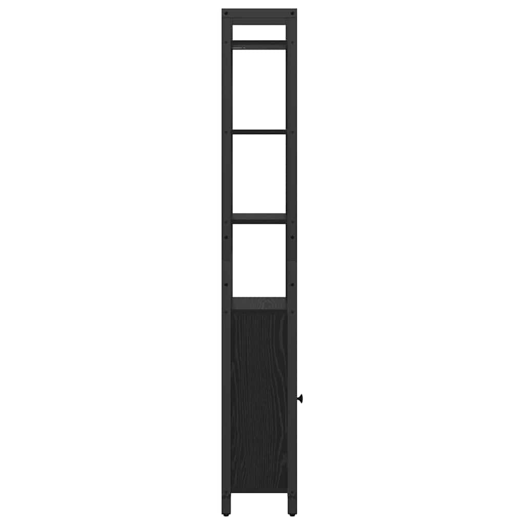 vidaXL Book Cabinet Black Oak 40 x 24 x 161 cm Engineered Wood