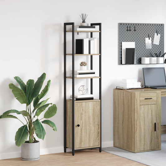 vidaXL Book Cabinet 6-Tier 40 x 24 x 161 cm Engineered Wood Sonoma Oak