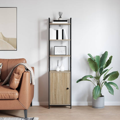 vidaXL Book Cabinet 6-Tier 40 x 24 x 161 cm Engineered Wood Sonoma Oak