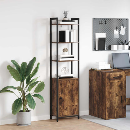 vidaXL Book Cabinet 6-Tier 40 x 24 x 161 cm Engineered Wood Smoked Oak