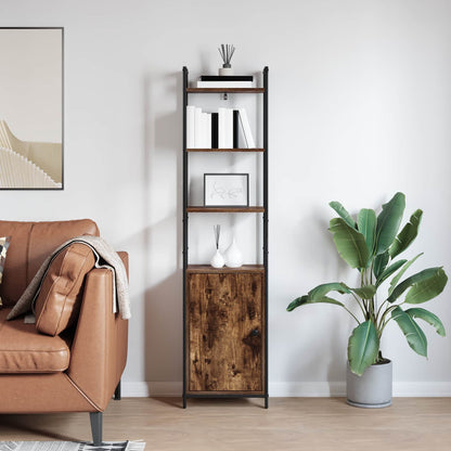 vidaXL Book Cabinet 6-Tier 40 x 24 x 161 cm Engineered Wood Smoked Oak