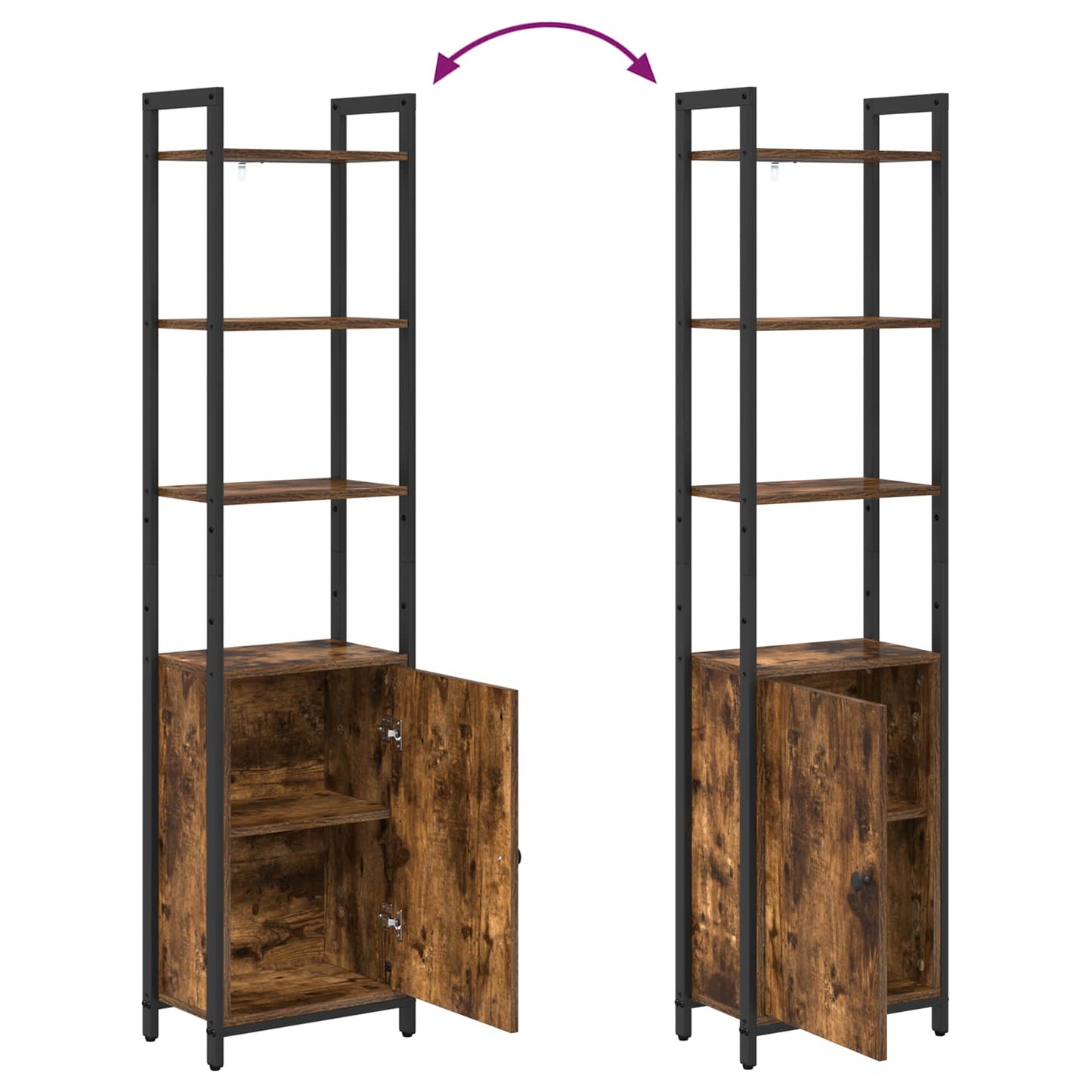 vidaXL Book Cabinet 6-Tier 40 x 24 x 161 cm Engineered Wood Smoked Oak