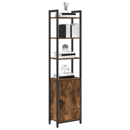 vidaXL Book Cabinet 6-Tier 40 x 24 x 161 cm Engineered Wood Smoked Oak