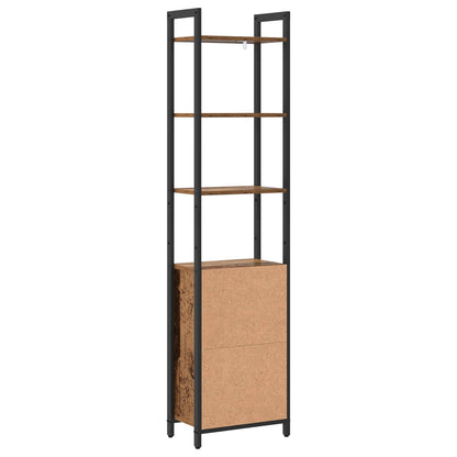 vidaXL Book Cabinet 6-Tier 40 x 24 x 161 cm Engineered Wood Old Wood