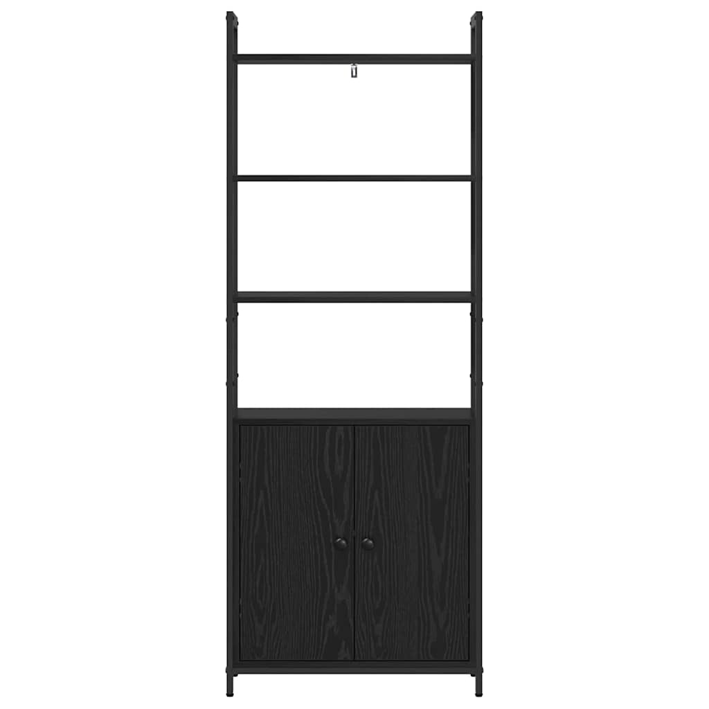vidaXL Book Cabinet Black Oak 60 x 24 x 161 cm Engineered Wood